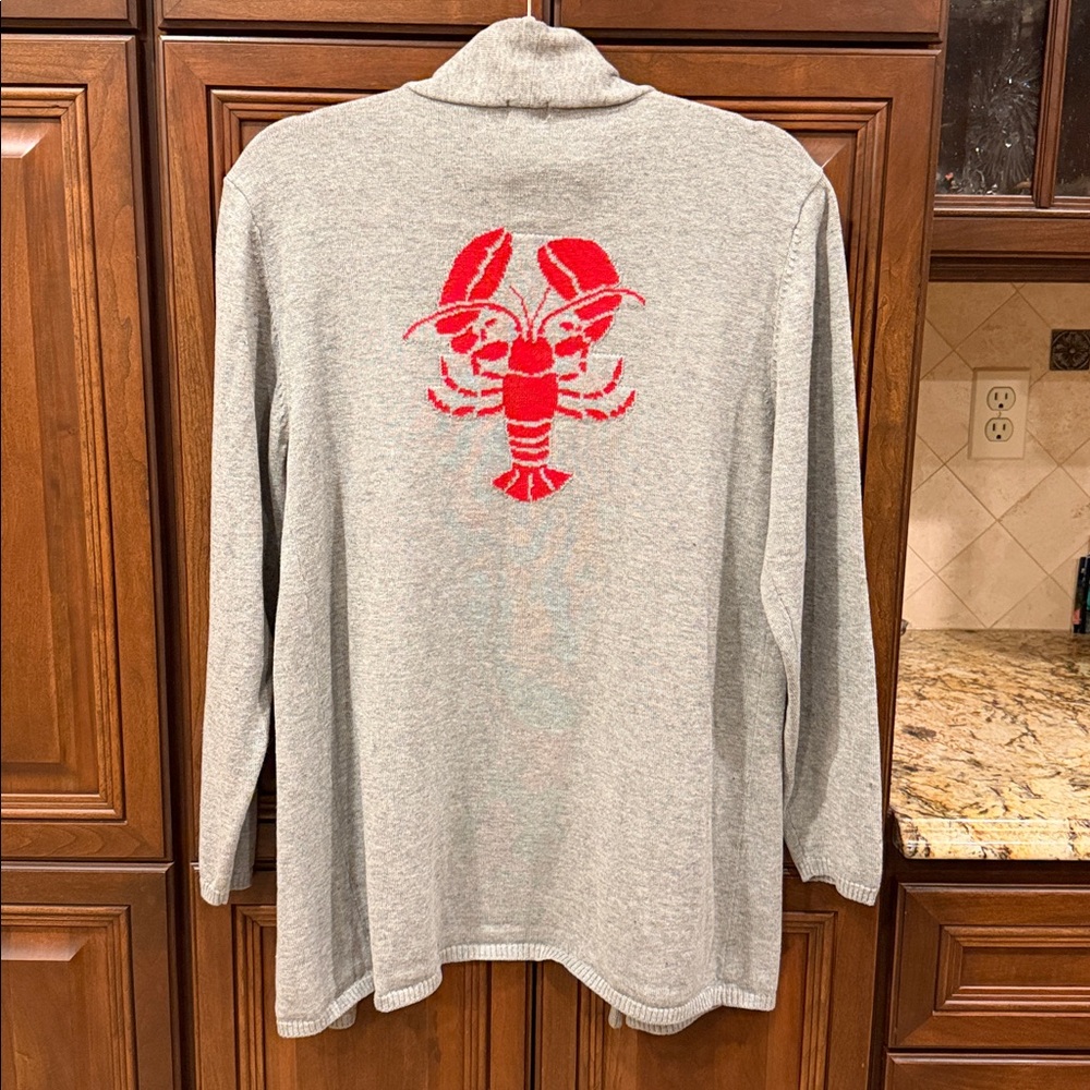 TOP IT OFF Noreen Lobster Icon Cardigan